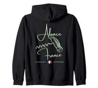 Tire-Bouchon Alsace France Vignoble Art Vin Drapeau Français Sweat à Capuche