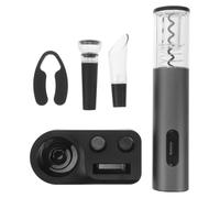Tire-bouchon Automatique sans Fil Rechargeable avec Poignée Ergonomique | Base de Charge, Bouchon Inclus Verseur Aérateur, pour Bouteilles en Verre et Goulots Standard