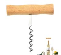 Tire-bouchon avec poignée en bois, tire-bouchon manuel en forme de T, tire-bouchon professionnel en forme de T, décapsuleur de vin sommelier, vis facile portable en acier inoxydable, tire-bouchon