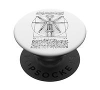 Tire-Bouchon Barman œnophile vitruvien Homme da Vinci vin PopSockets PopGrip Adhésif