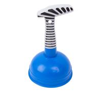 Tire-bouchon bleu en TPR avec tête de 12 cm de diamètre et manche en plastique de 12 cm, outil d'aspiration durable.