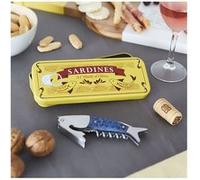 Balvi Tire-Bouchon Conserverie Sardines Couleur Bleu Ouvre-Bouteille avec boîte en métal Étain