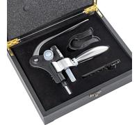 Tire-bouchon dans une boîte en bois noir et chromé 23,5 x 19 x 7 cm