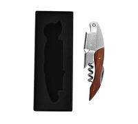 Tire-bouchon de serveur en acier inoxydable et bois de rose de qualité supérieure, ouvre-vin 3-en-1 en acier inoxydable robuste et robuste, manche en bois véritable avec coupe-papier (D-Rosewood)