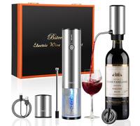Tire Bouchon Electrique, 4 en 1 Coffret Cadeau avec Ouvre Bouteille Rechargeable, Aérateur de Vin Verseur Automatique, Coupe-Capsule et Bouchon à Vin sous Vide pour Idee Cadeau Homme