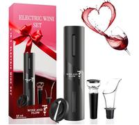 Tire bouchon electrique à piles 4 en 1 Wine and Flow - Idee cadeau homme amateur de vin - Coffret cadeau Ouvre Bouteille Electrique