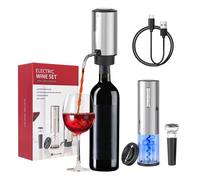 Tire Bouchon Electrique avec Ouvre Bouteille Rechargeable, Aérateur de Vin Automatique, Coupe-Capsule, Bouchon à Vide et Câble USB