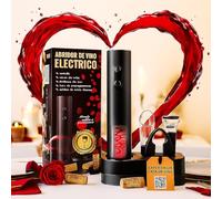 Tire-bouchon electrique, cadeau original pour homme, ouvre bouteille vin avec coupe, Saint-Valentin, anniversaire, tire-bouchon à vin, décapsuleur électrique, coffret cadeau anniversarie practique