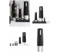 Tire-bouchon électrique - LIVOO - Set avec pompe rechargeable - Ergonomique - Noir et Inox - 4 pièces