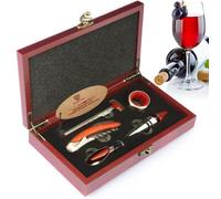 Tire Bouchon Electrique - PASSIONOVA - Coffret en Bois - Acier Inoxydable - 5 Pièces - Cadeau Vin