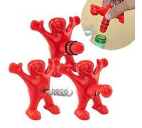 Tire Bouchon Homme Rouge Décapsuleur Cadeau Drôle 3 Pièces Bouchon De Bouteille De Vin Drôle Heureux Tire Bouchon Tire Bouchon Cadeau Homme Femme Ensemble De Scellant à Vin Rouge Pour Cadeau Noël