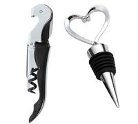 Tire bouchon limonadier | Couteux de sommelier | Ouvre bouteille de vin professionnel | A double levier avec décapsuleur à bière et coupe capsules | cadeau : bouchon offert, pour conserver vos vins