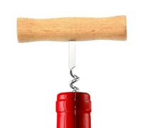 Tire bouchon manuel 9x7 5 cm | Ouvre bouteille T poignee bois acier | Extracteur vinicole portable visser tirer | Outil vin T design manche bois usage maison cadeau degustation