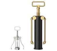 Tire-bouchon original surdimensionné - Un décapsuleur pour vos bouteilles de vin, une pièce maîtresse pour votre table. Big Corkscrew Company. Tire-bouchon en aluminium noir mat avec bras en laiton