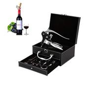 Tire Bouchon,Ouvre-bouteilles de vin avec Boite Cadeau, Ensembles d'accessoires pour vin avec Coupe-Capsule,Pompe et Thermomètre à Vin Aérateur,Anneaux Anti-Goutte,Bouchon et Verseur Vin
