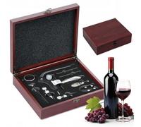 Tire Bouchon, Ouvre Bouteilles de Vin avec Coffret Cadeau, Set Tire Bouchons Sommelier 9 pièces avec Levie-lapin,Coupe-Capsule,Verseur,Thermomètre à Vin,2 Bouchons,2 Vis Sans Fin,Anneaux Anti-Goutte
