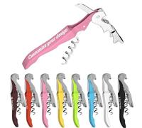 Tire-bouchon personnalisé en vrac, clé de serveur avec coupe-capsule, ouvre-bouteille de vin à double charnière en acier inoxydable, logo et texte personnalisés, cadeaux pour serveurs, barmen