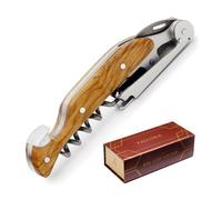 Tire-Bouchon pour Professionnels FALCORK® 144 - Agilité - Levier en 1 Étape, Hélice Marquée et Manche Généreux en Bois d’Olivier au Toucher Doux pour un Débouchage Sûr en Hôtellerie - Sans Plastique