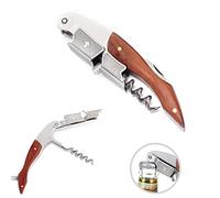 Tire-Bouchon Professionnel Couteaux de Sommelier avec Manche en Bois Ouvre Bouteille en Acier Inoxydable Coupe-capsule pour Bière et Vin Hôtellerie-Restauration Barman Sommelier Ouvre-bouteille 1 PCS