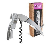 Tire-bouchon professionnel deux temps KOALA TITAN - Acier inoxydable, double levier breveté, ouvre-bouteille de vin sommelier résistant et ergonomique. Finition en acier
