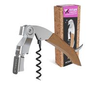 Tire-bouchon professionnel deux temps KOALA TITAN - Acier inoxydable, double levier breveté, ouvre-bouteille de vin sommelier résistant et ergonomique, finition bois