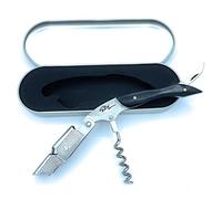 Tire bouchon Professionnel - Limonadier en Acier Inox avec Manche en Bois Noir et Coffret Rigide - Design Élégant et Compact - Idée Cadeau pour Sommelier et Passionné de Vin