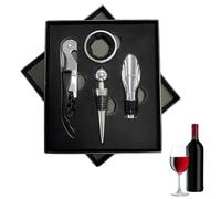 Tire Bouchon, Sommelier Kit, Ouvre Bouteille, Tire Bouchon à Vin, Tire Bouchon de Vin, Coffret Cadeau D'accessoires pour Vin 4 En 1, Avec Ouvre Bouteille de Vin, Anneaux Anti-Goutte, Verseur Vin