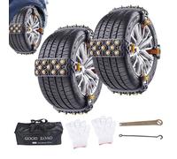 Tire Chains - 5-Second Quick Install Traction Straps for 165-265mm Wheels, Anti-Slip Snow Grip with Reusable Design, Universal Fit Chains for Car SUV Trailer Lawn Mower, Cold Weather Safety Use