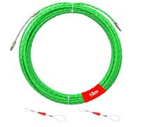 Tire Fil électriques 10 m en Polyester Kit Rétractable d’installation pour la Pose de Câbles avec Ressort de Guidage, Diamètre 4 mm, Spirale rétractable Fil de traction, Spiralé Flexible Aiguille