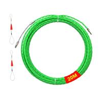 Tire Fil électriques, 20 m Aiguille Passe Cable, 4 mm Diamètre Spirale Tire Fil en Polyester Kit Rétractable d’installation avec Ressort de Guidage, Aiguille Electricien, pour la Pose de Câbles