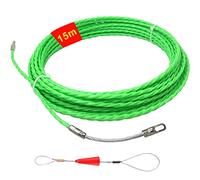 Tire Fils Electrique, 15 Mètres Aiguille Electricien, Vert Tire fil, Réutilisable Tire Cable, Aiguille Tire fil Convient aux Conduits de Câbles Electriques Muraux de sol et Autres