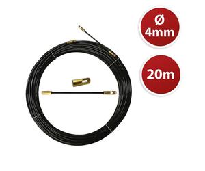 Tire fils noir en nylon Ø4mm, 20m, à tête interchangeable TECNID - VELAMP - SYN4-020