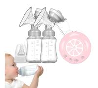 Tire-lait double allaitement, extracteurs de lait maternel rechargeables avec 2 bouteilles de lait - Plusieurs modes, faible bruit, tire-lait portable pour mamans qui travaillent