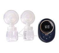 BÉABA, Tire lait electrique Double, Utilisation Semi Allongée, 3 Modes, 9 Niveaux, Silencieux, Grande Contenance 180mL, Veilleuse, Minuterie, Fonction Mémoire, 6 séances, Charge USB C, Night blue