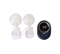 BÉABA, Tire lait electrique Double, Utilisation Semi Allongée, 3 Modes, 9 Niveaux, Silencieux, Grande Contenance 180mL, Veilleuse, Minuterie, Fonction Mémoire, 6 séances, Charge USB C, Night blue