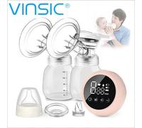 Tire Lait Eléctrique Double Tire-lait Bébé Pompe d'Allaitement Rechargeable Sans Fil Silencieux Écran LCD 9 Niveaux 2 Modes Sans