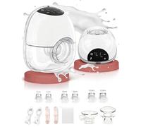 Tire lait électrique main libre, 2 Packs Complet avec Écran Tactile 4 Modes 12 Niveaux Portable Silencieux 45dB Double Pompe Allaitement Tire lait main libre