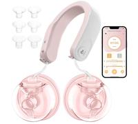 Tire-lait Electrique Main Libre, Contrôlé par App, Hôte à Suspendre au Cou, 2 Modes et 9 Niveaux, Diffusion Vocale, Compresse Chaude, Tire-laits Portable avec Brides de 24 mm et Inserts de 17/19/21 mm