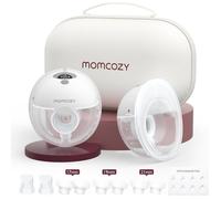 Momcozy M5 Tire-lait portable mains libres, électrique, cône à double étanchéité, 3 modes 9 niveaux d’aspiration, gris, lot de 2
