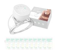 Tire-lait électrique portable portable, 3 modes et 9 niveaux, tire-lait électrique avec écran LCD, silencieux sans douleur, 10 sacs de stockage de lait gratuits (blanc, 1)