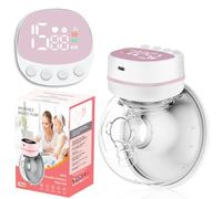 Tire Lait Mmain Libre, Tire-Lait Portable de La Bouche De BéBé Avec 5 Modes et 15 Niveaux RéGlables, Écran LCD, Tire-Lait Electrique Mains Libres-sans BPA, Confort 24 Mm (Rose Et Blanc,2pcs)