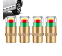 Tire Pressure Caps - Universal Air Gauge Valve, Four Pack Color Sensor