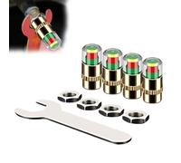 Tire Pressure Monitoring Caps, 3 Color Tire Pressure Alert Caps for Daily Driving (Gold)
