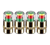Tire Pressure Monitoring Valve Caps 36 PSI 2.4 Bar with 3 Color Visual Indicator Copper Core Valve Stem Caps for Cars Motorcycles Bicycles (Gold-4pcs)