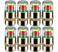 Tire Pressure Monitoring Valve Caps 36 PSI 2.4 Bar with 3 Color Visual Indicator Copper Core Valve Stem Caps for Cars Motorcycles Bicycles (Gold-8pcs)