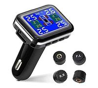 Tire Pressure Sensor Tire Pressure Monitoring System with 4 Advanced External Tpms Sensor Simple Installation and Setup Full-Color Screen Design