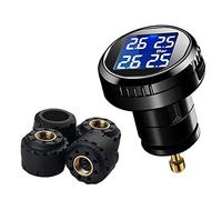 Tire Pressure Sensor TPMS Tire Pressure Monitoring System 4 External Sensors with Real-Time Alarm Pressure Temperature LCD Color Screen Simple Installation and Setup for 4 Tires' Car