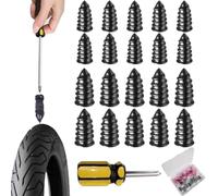 Tire Repair Nails Kit With 2 Sizes,Tire Repair Screws With Box And Screwdriver,Vacuum Tires Mending Nail,Screw In Tires Repairs Plugs,Self-Service Screw Plug For Puncture Repairs (10set)