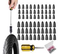Tire Repair Nails Kit With 2 Sizes,Tire Repair Screws With Box And Screwdriver,Vacuum Tires Mending Nail,Screw In Tires Repairs Plugs,Self-Service Screw Plug For Puncture Repairs (30set)