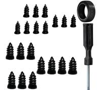 Tire Repair Screws, Tire Repair Rubber Nail with 2 Sizes and Screwdriver Fast Self-Service Tire Repair Tools for Car Motorcycle Truck Tractor Tire (10+10,Black)